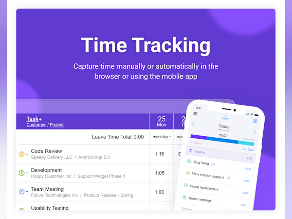 actiTIME Software - Choose between an online timesheet, a browser extension and a free mobile app. Record time spent in other apps and on the go. Ensure data accuracy and security with timesheet locking and approvals