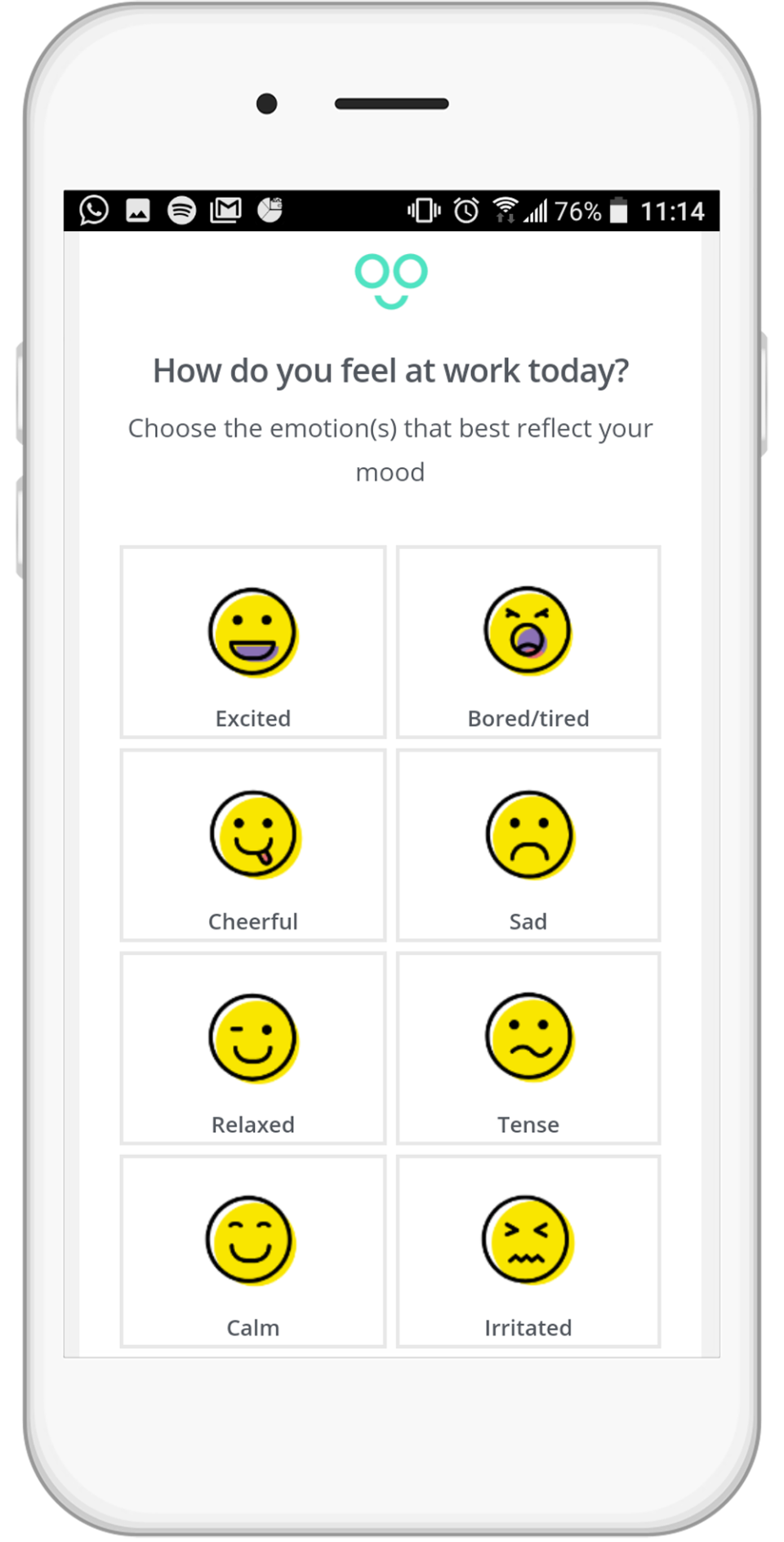 2DAYSMOOD screenshot: Mood-pulse in 2DAYSMOOD app 