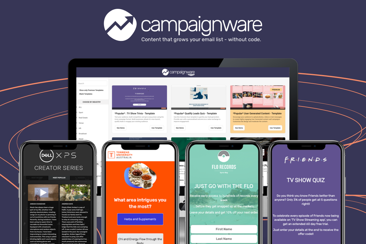 Campaignware screenshot: Create interactive content without code