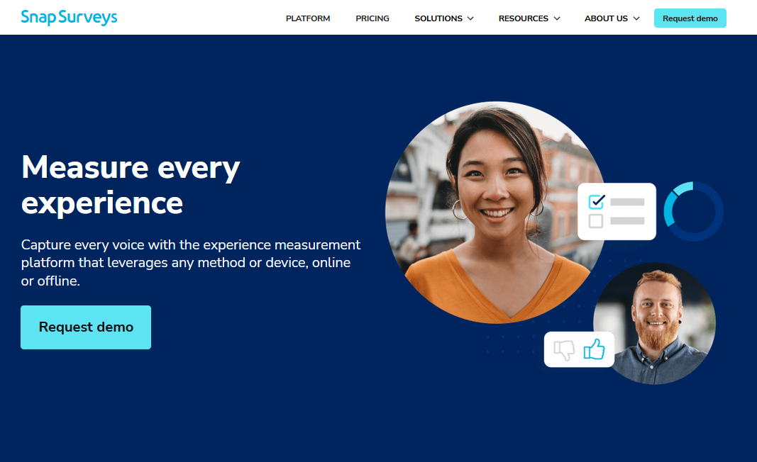 Snap Survey Software screenshot: Measure every experience with a powerful survey platform
