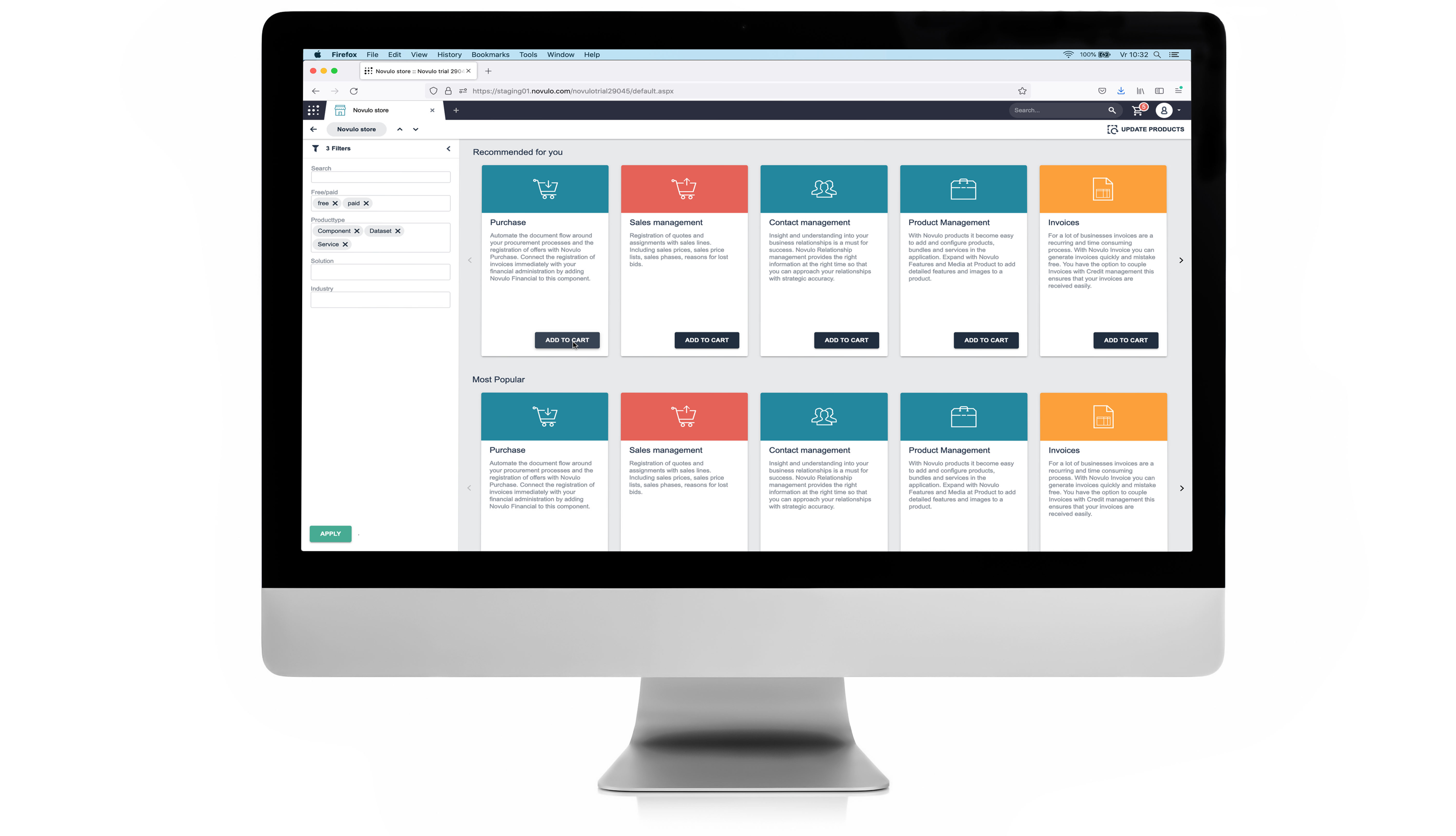 Novulo screenshot: The Novulo Store offers a comprehensive library of reliable, pre-built components. You have the flexibility to choose which components to integrate into your application.
