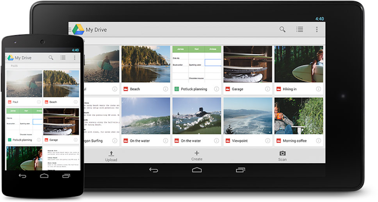 Google Drive screenshot: Access, upload, or download files on any device