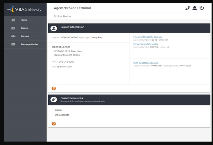 VBAGateway screenshot: VBAGateway agent/broker terminal