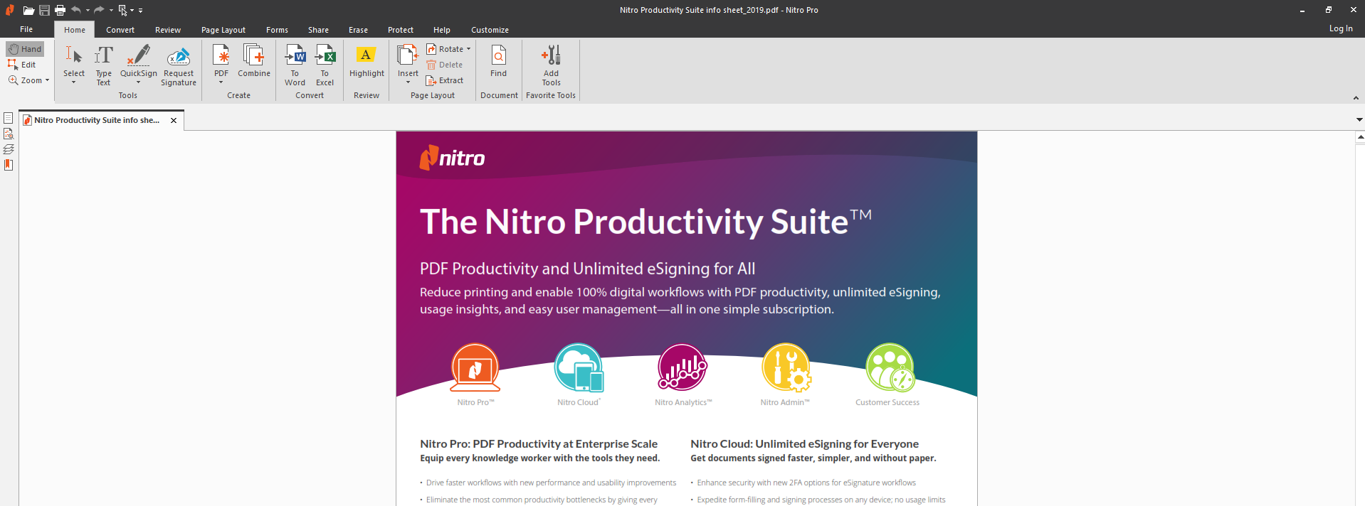 Nitro Software - Nitro Pro | Home tab