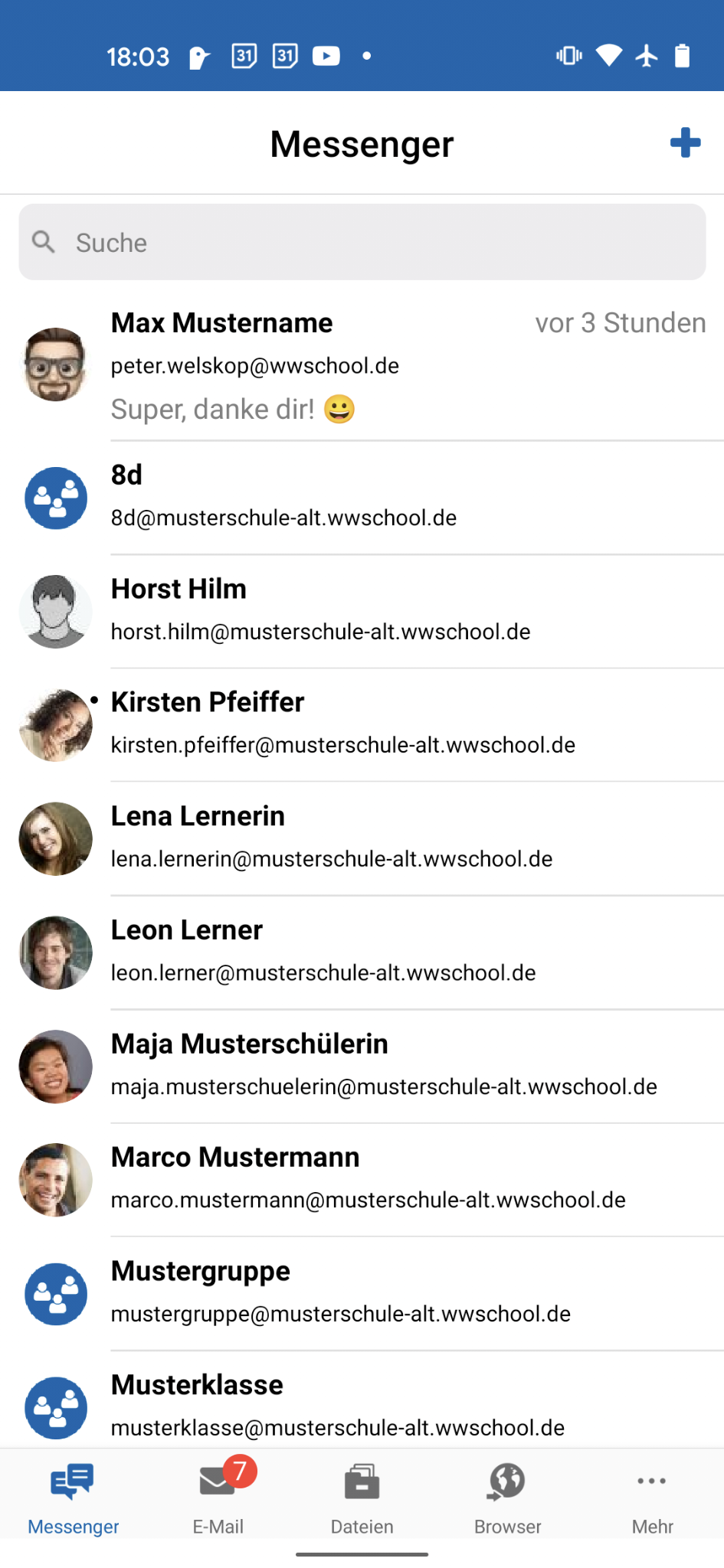 WebWeaver Enterprise screenshot: WebWeaver® Messenger & Mail App: Messenger