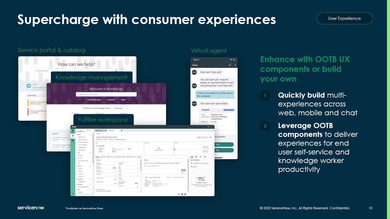 Supercharge with consumer experiences by enhancing with OOTB UX components or building your own