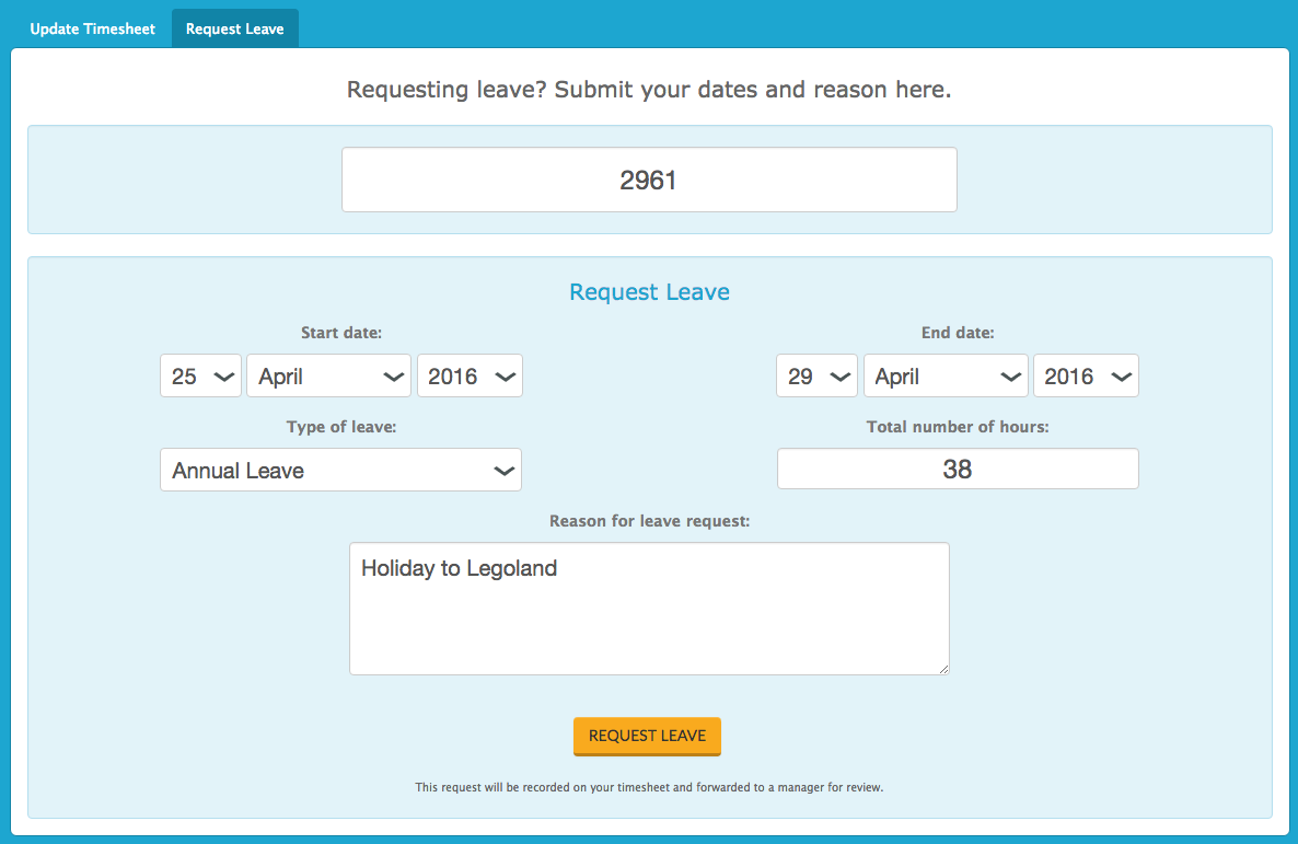Tanda Software - Employees can submit leave requests - including the reason (optional) - via Tanda