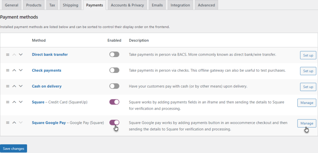 Woo Square Plus screenshot: Square for WooCommerce google pay