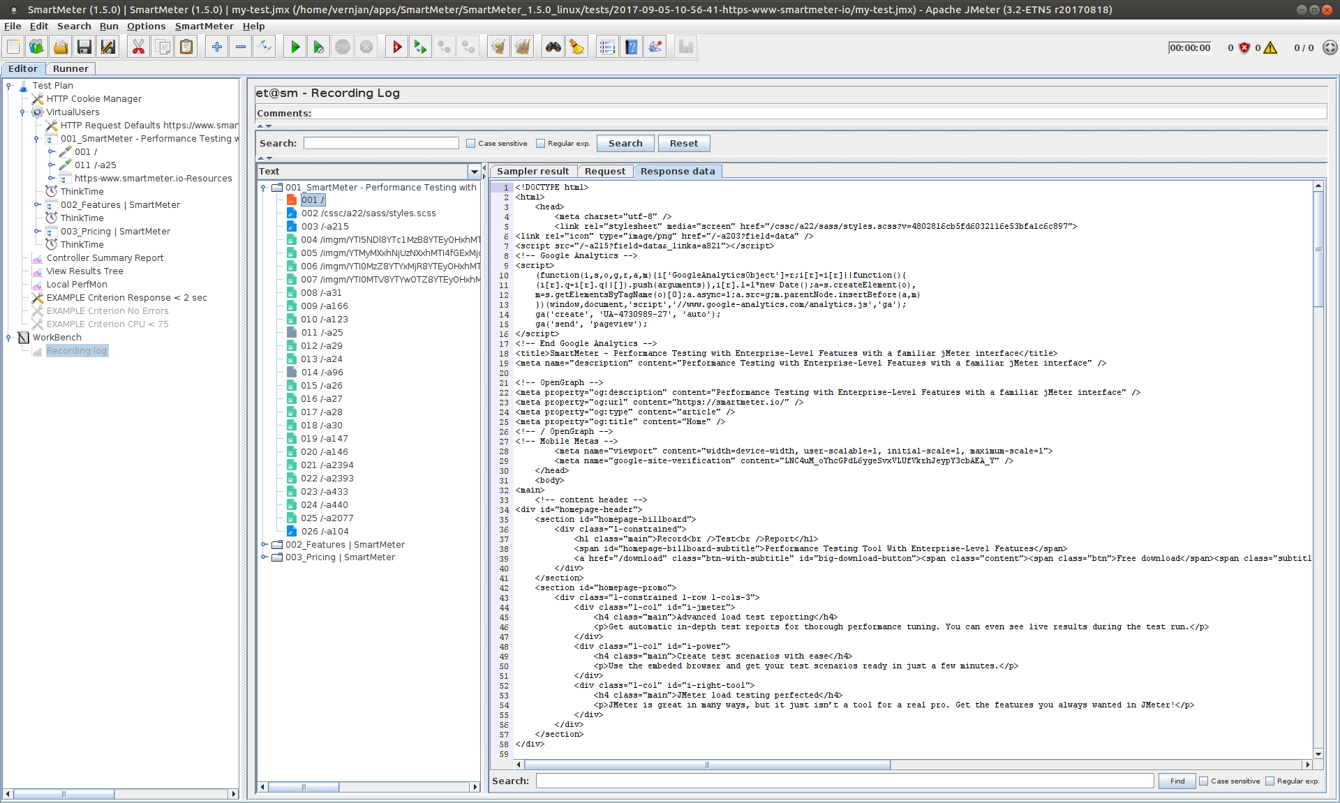 SmartMeter.io Software - SmartMeter.io recording log