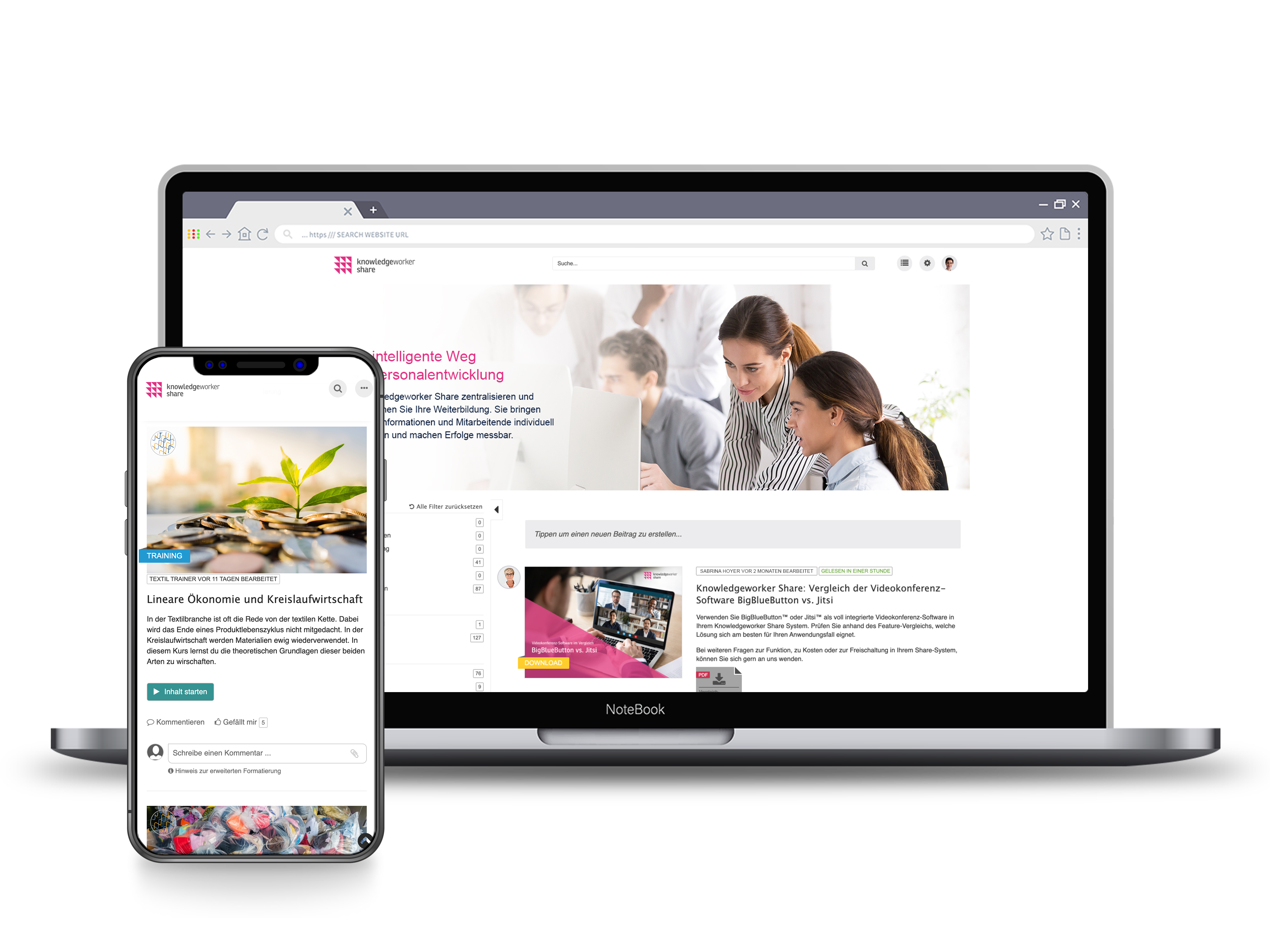 Knowledgeworker Share screenshot: Preview LMS Knowledgeworker Share
