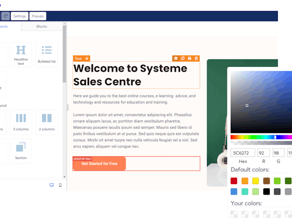 Systeme.io Software - systeme.io's editor