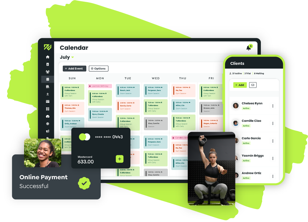 AthletaDesk  screenshot: AthletaDesk calendar