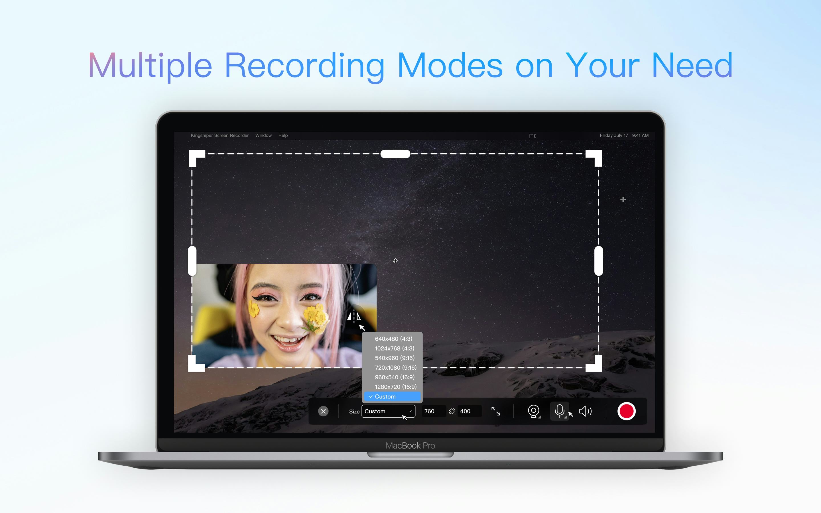 Kingshiper Screen Recorder for Mac Software - Multiple Recording Modes on Your Need