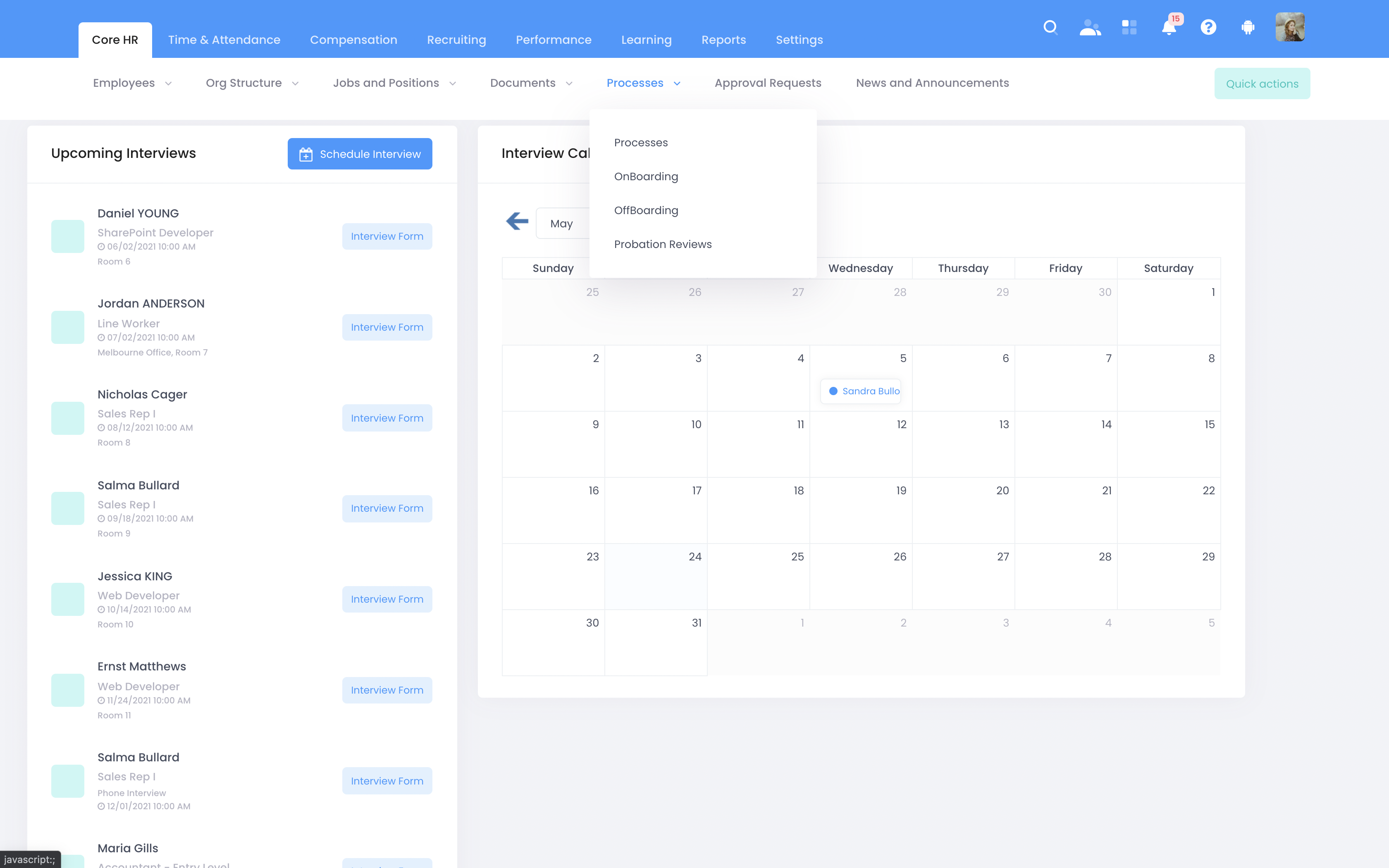 Lanteria HR Software - Interview Scheduling (2021)