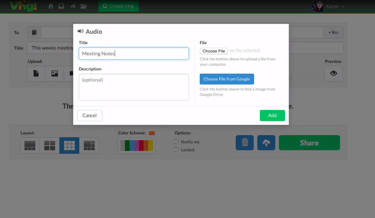 Ving Software - Ving adding audio