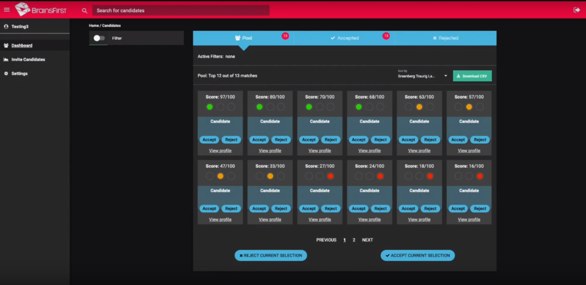 BrainsFirst Software - BrainsFirst insights dashboard