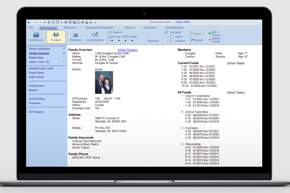 Parish Data System Software - 2
