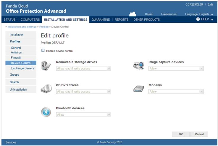 Installations and settings - Panda Cloud Office Protection