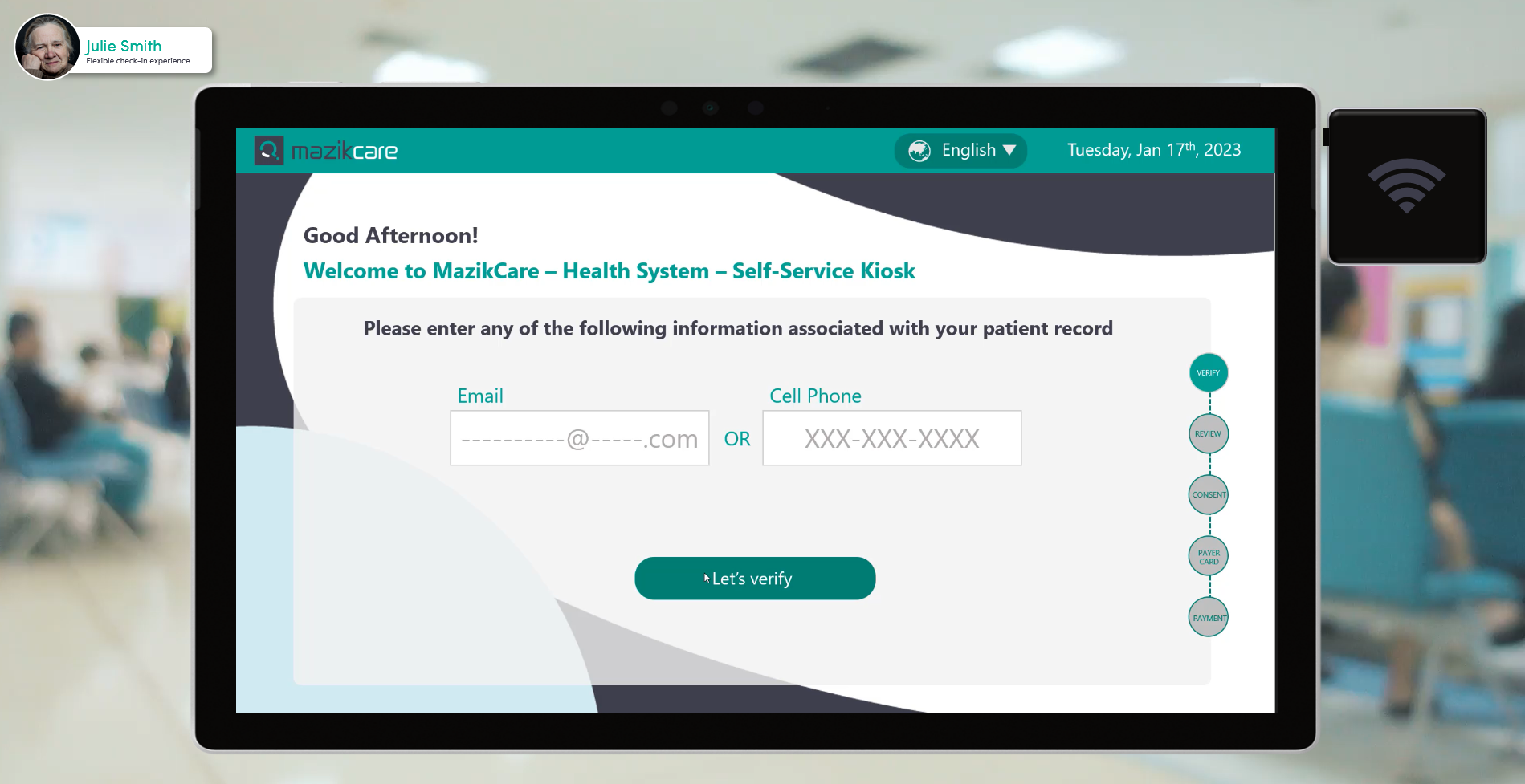 Patient self-service check-in