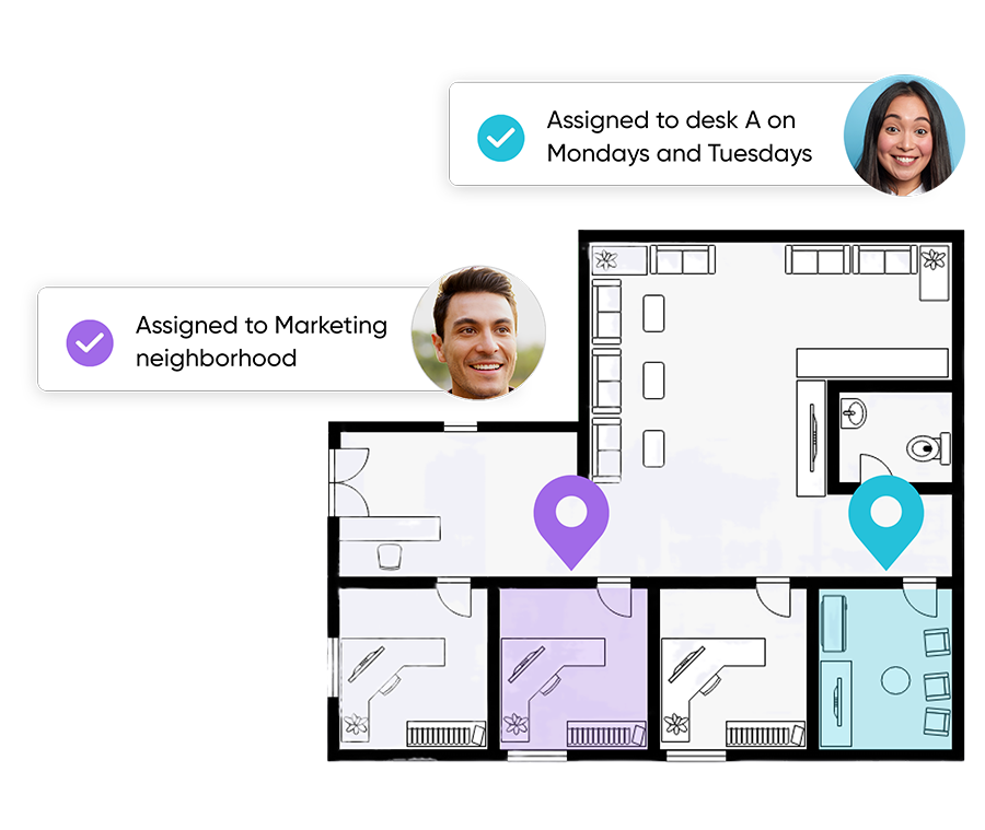 HubStar Hub screenshot: HubStar Space desk assigning