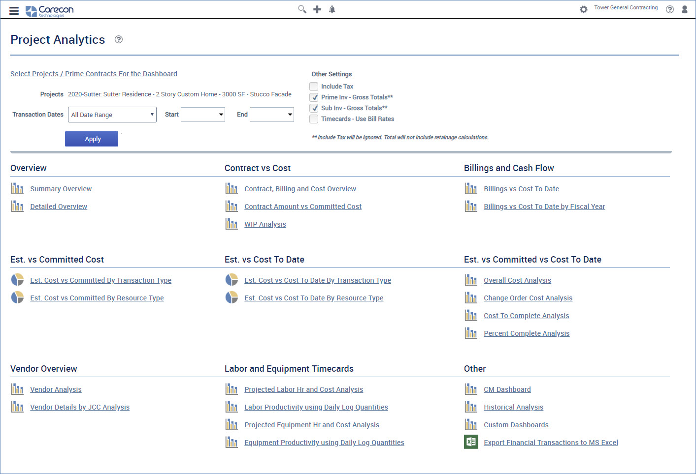 Project Financial Analytics