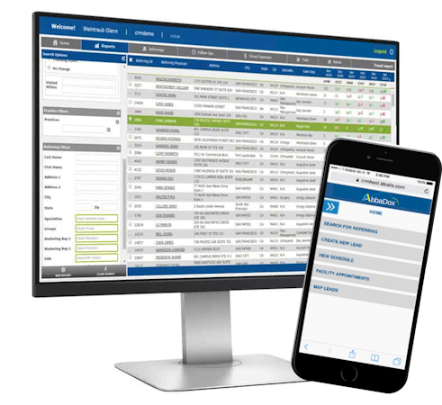 AbbaDox screenshot: CRM - Mobile and Desktop Referral Marketing