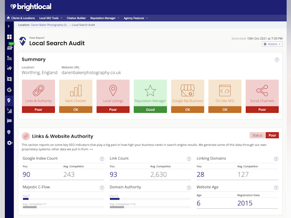 BrightLocal Software - Local Search Audit: Uncover your biggest optimization opportunities and save countless hours lost to manual, repetitive audits.
