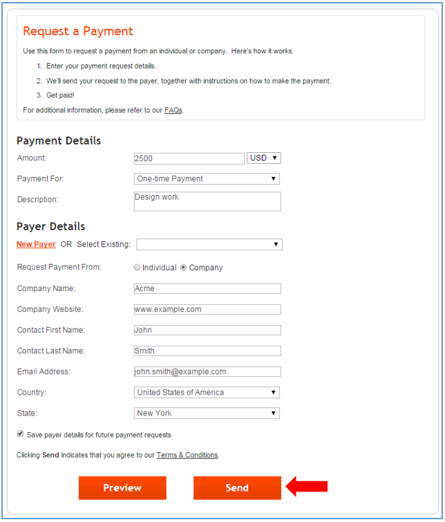 Payoneer Software - Payoneer payment request
