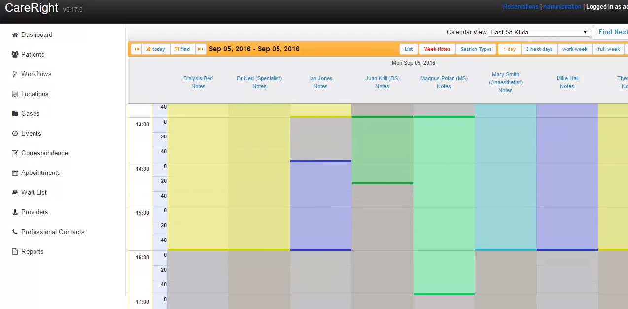 CareRight Software - CareRight calendar