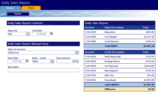 Cobalt Silver screenshot: Generate daily sales reports