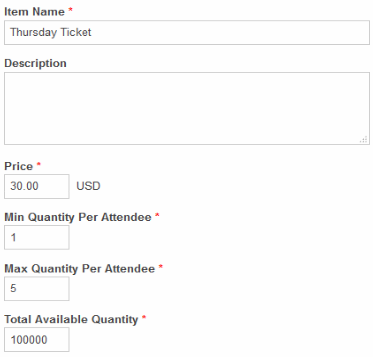 Set event prices
