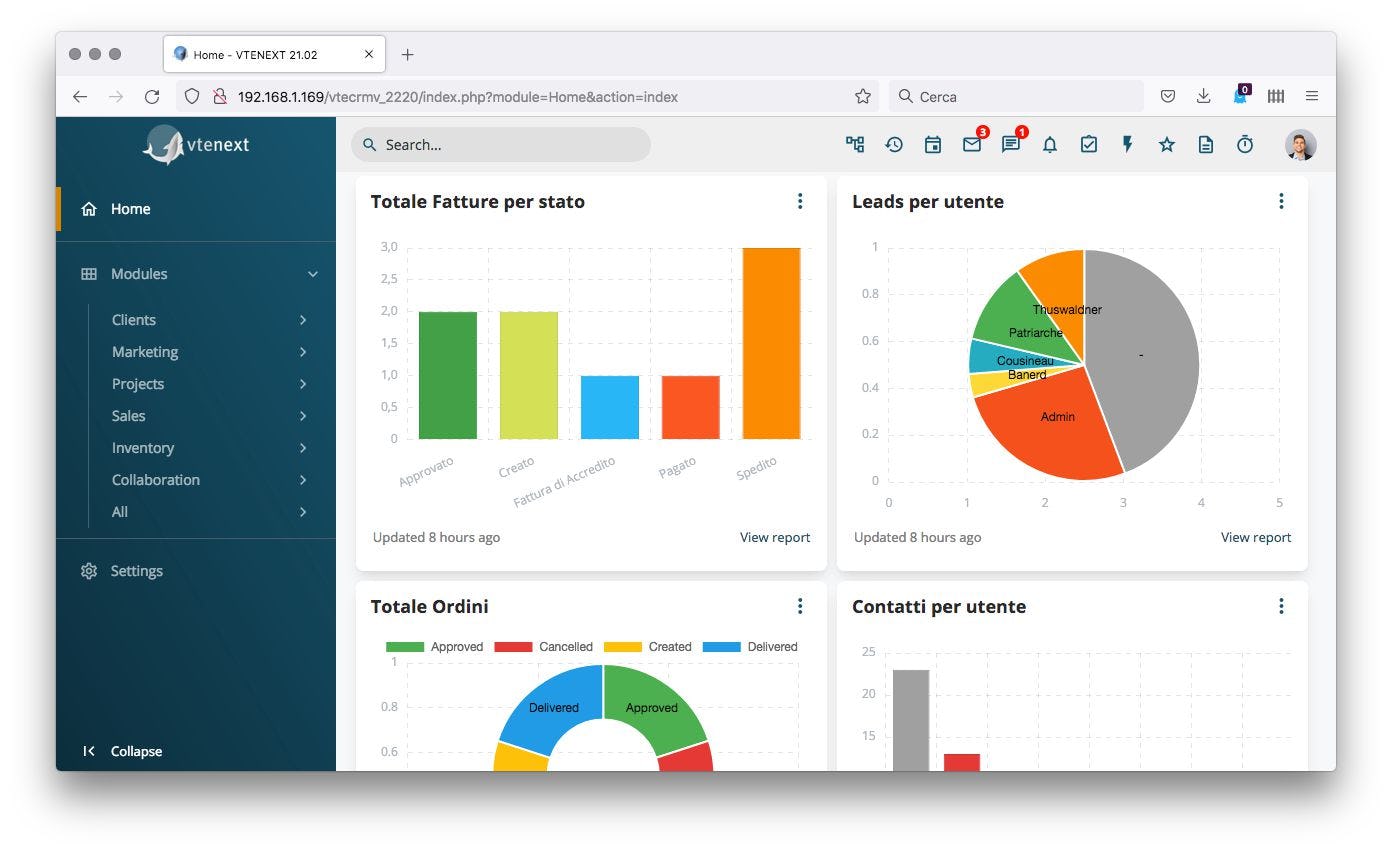 vtenext Software - vtenext dashboard