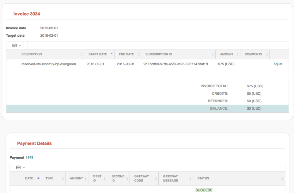 Kill Bill screenshot: Full invoice lifecycle management