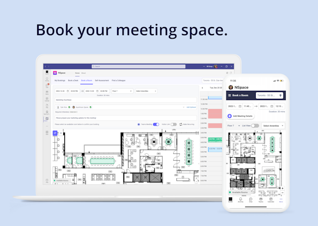 Nspace screenshot: Nspace meeting space booking