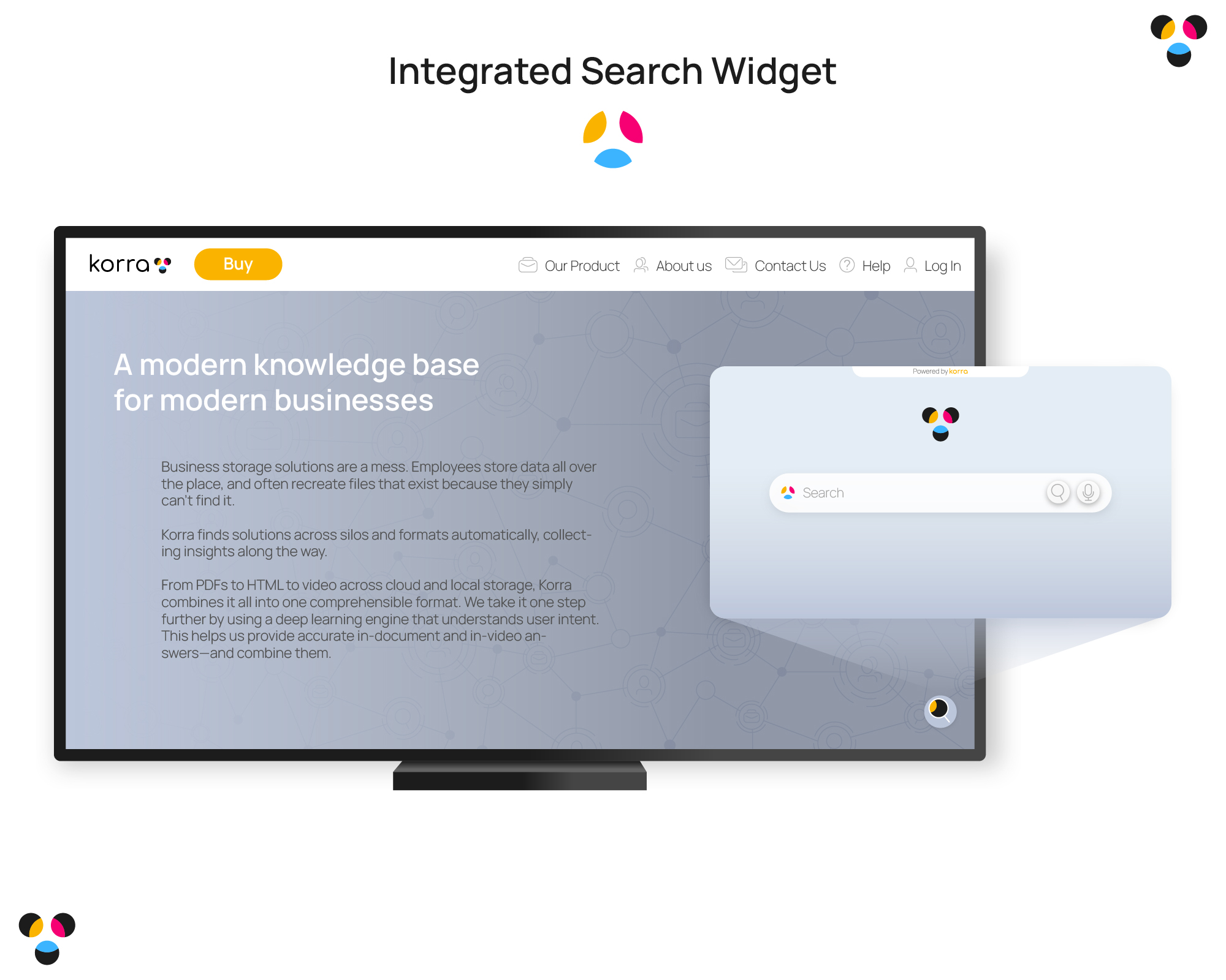 Korra integrated search widget