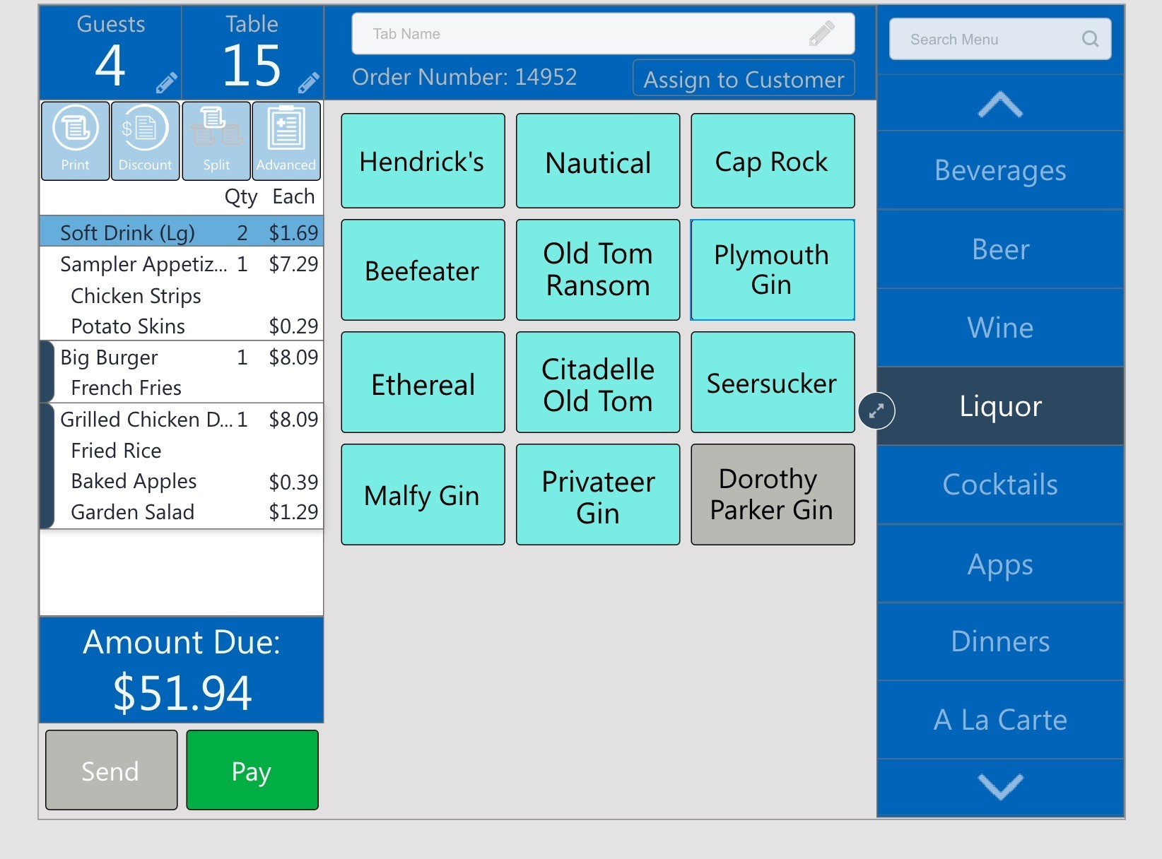 PointOS Software - Place orders