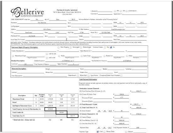 CemSites Software - Check and print payment information