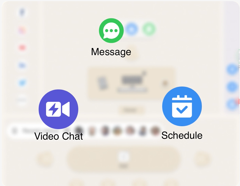 Multiple ways to engage - chat messages, meeting rooms, private or open calls.