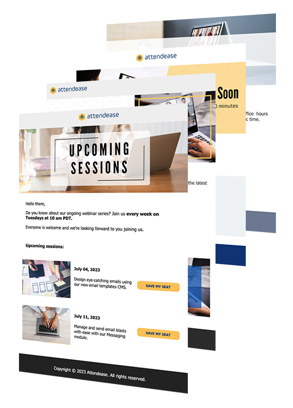 EventUp Planner Software - Empower your team, own your brand. Create fully-branded email templates once and use them for all your email campaigns. Segment your lists and send timely messages to the right people, at the right time.