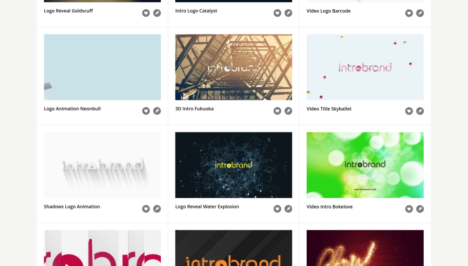 Introbrand screenshot: Introbrand templates