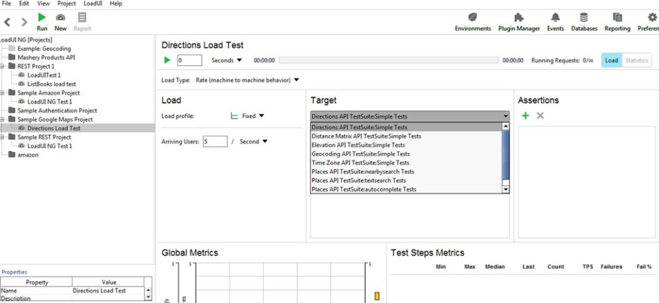 ReadyAPI Software - LoadUI Pro directions load test