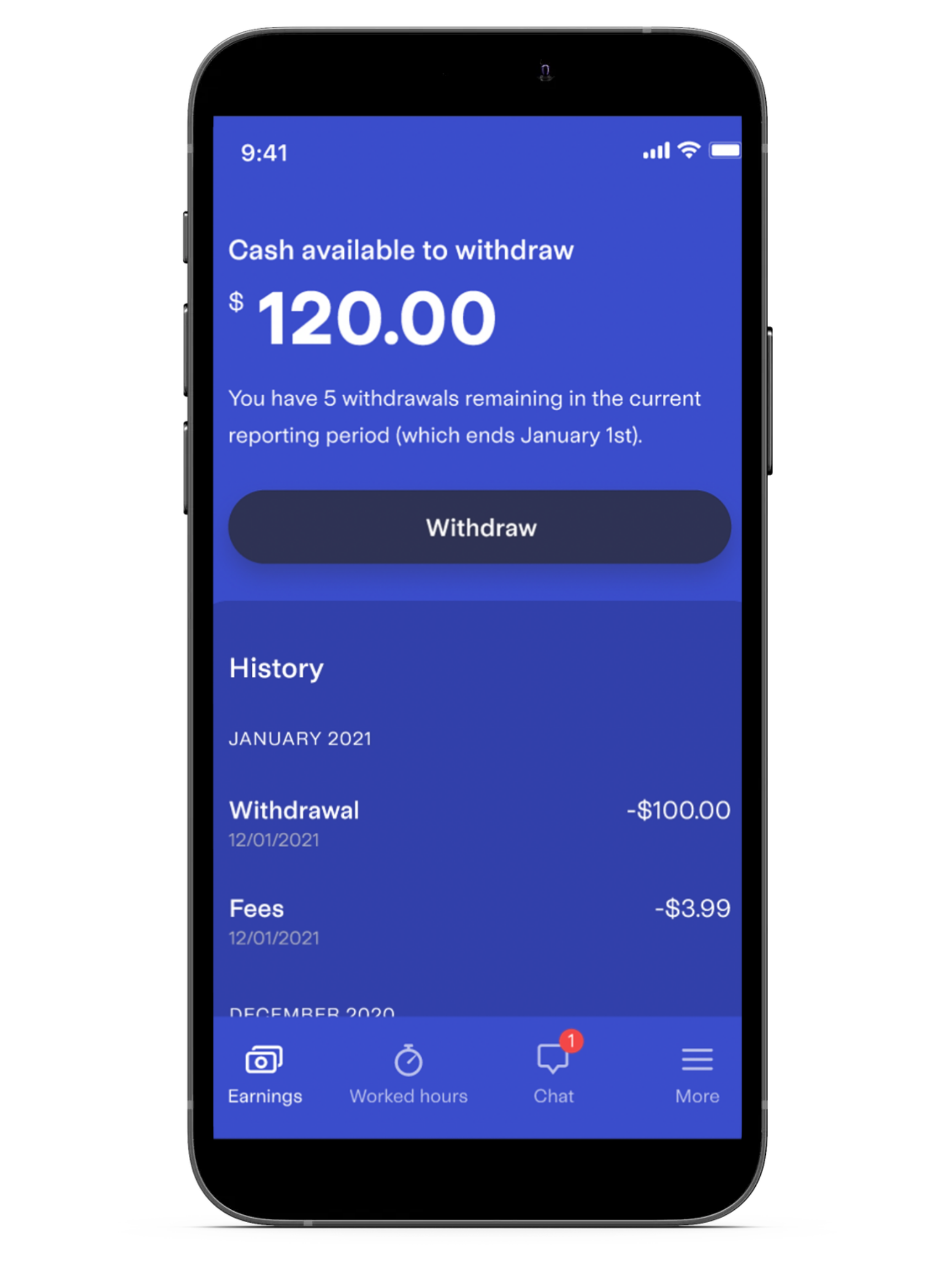 Rain Instant Pay Withdrawal Screen
