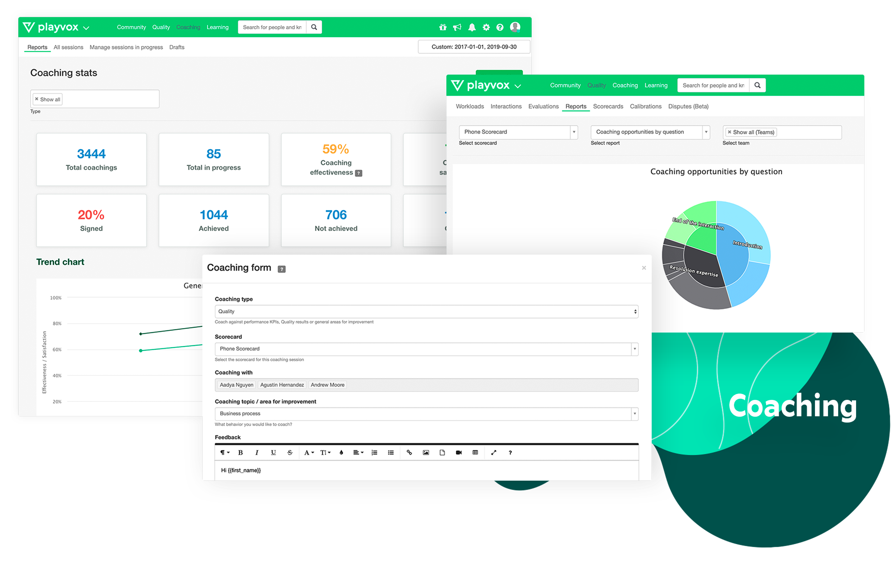 Playvox Software - Drive continuous agent improvement. Solve issues in NPS, AHT, CSAT, soft skills, among many others. Create coaching sessions based on your team’s results. Send targeted coaching sessions.