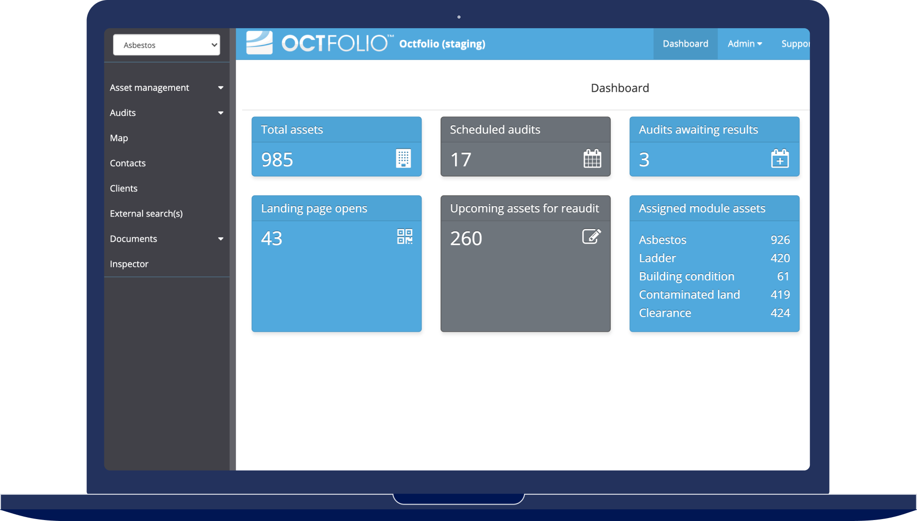 Octfolio screenshot: Octfolio dashboard