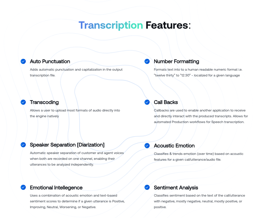 Voci screenshot: Features