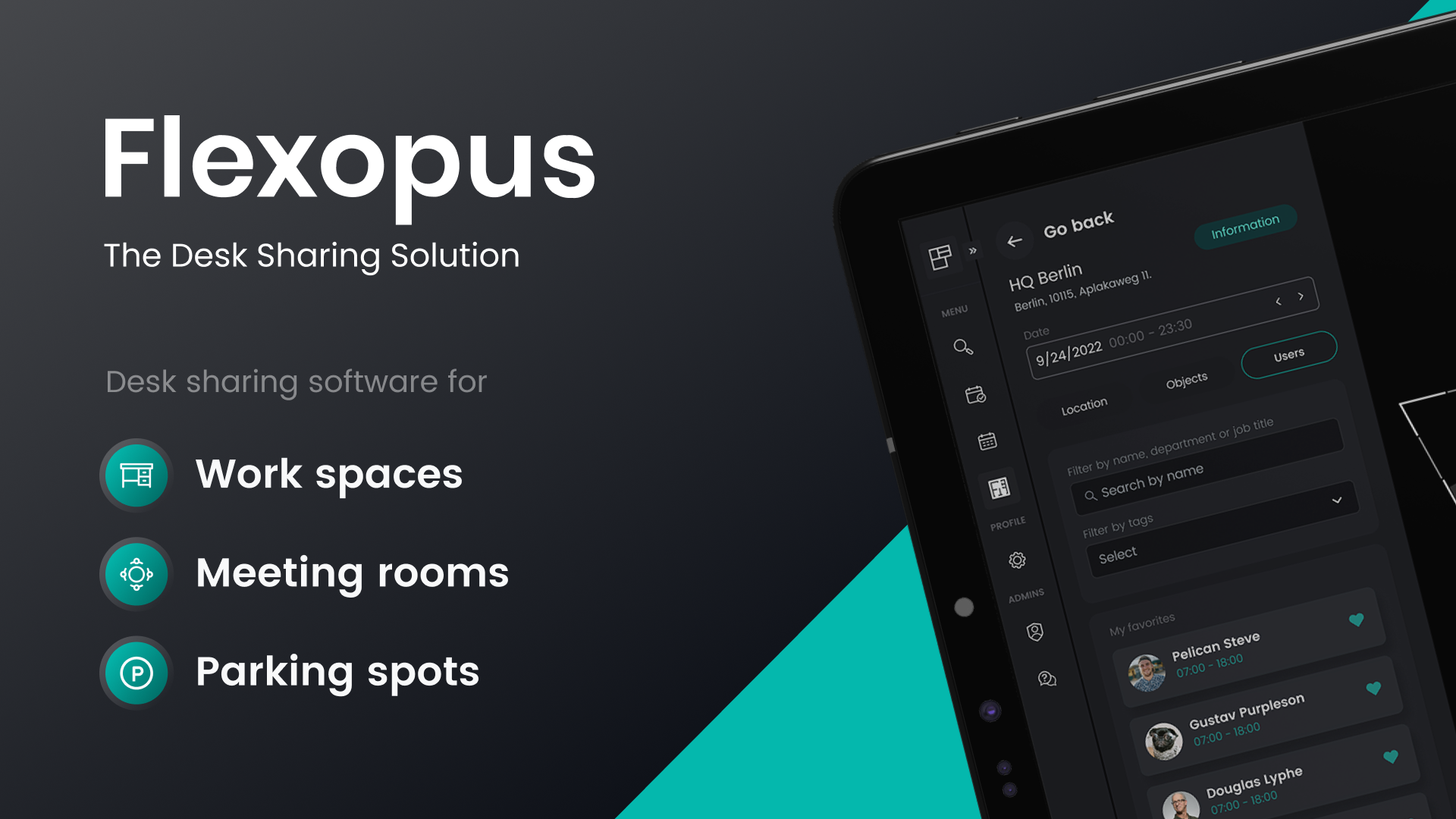 Flexopus screenshot: Flexopus - The probably easiest Workplace Management Software to use