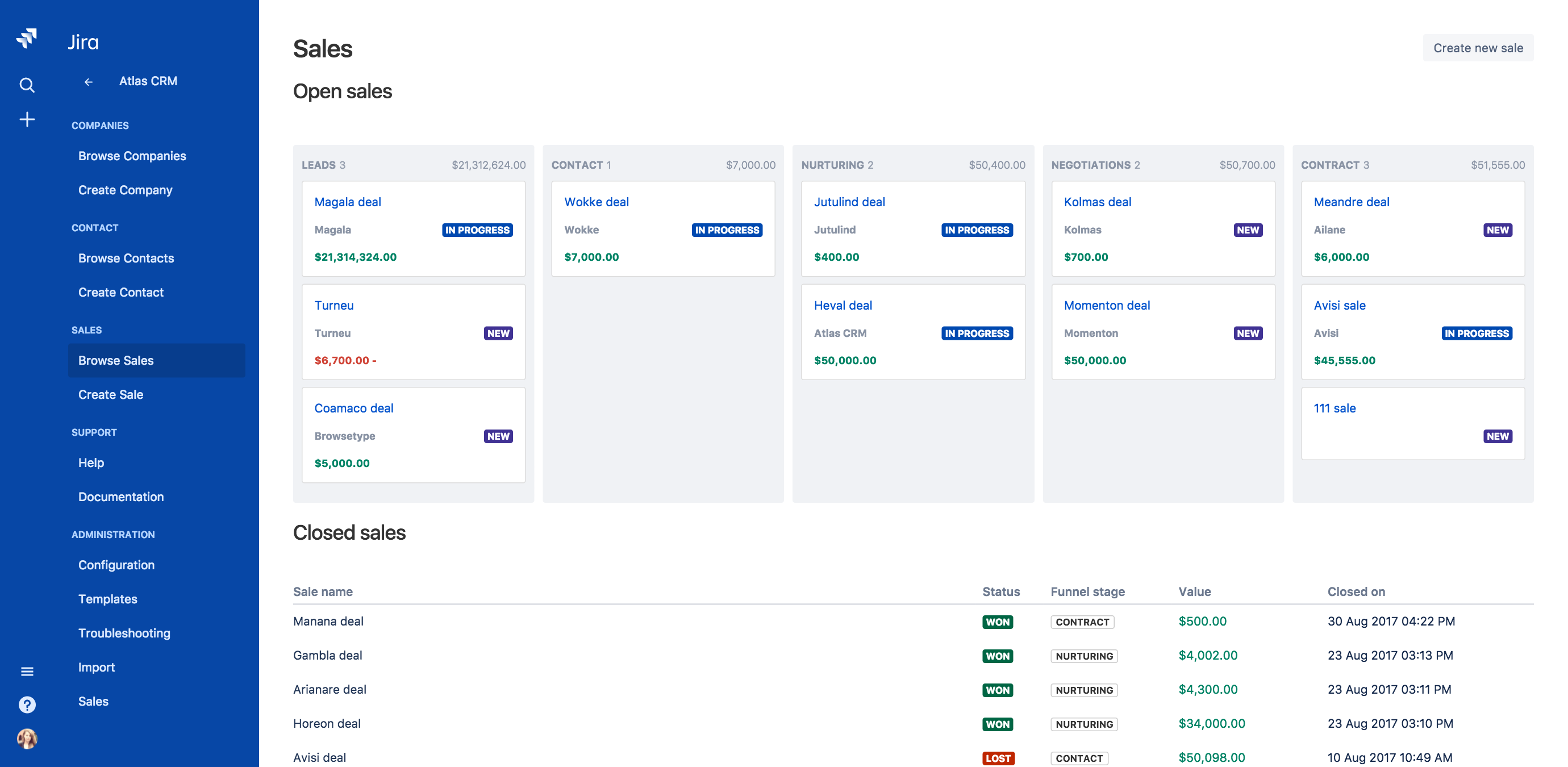 Atlas CRM screenshot