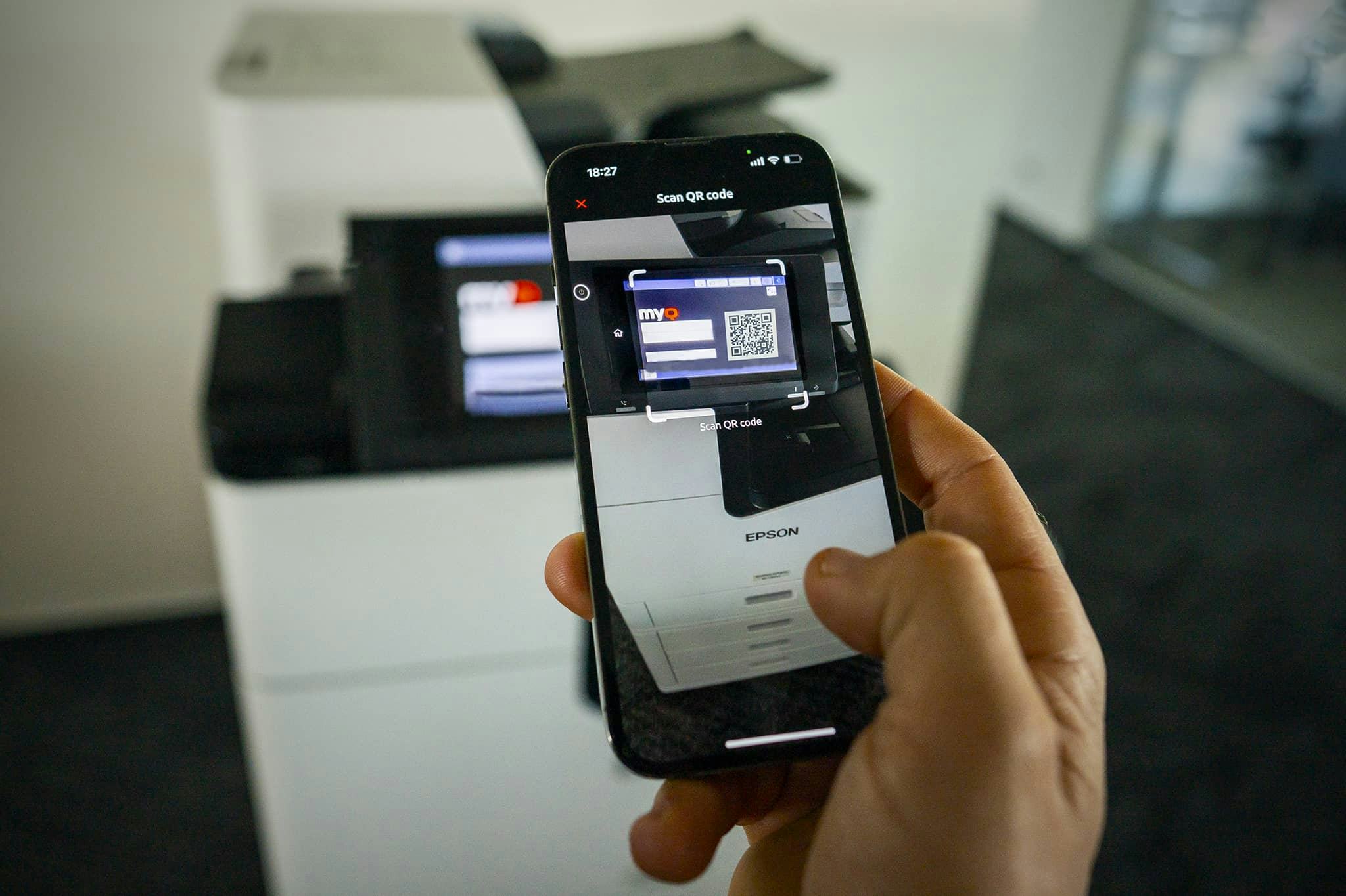 MyQ X Software - Users can login via a QR code using their mobile phone or tablet with the MyQ X Mobile Client application (iOS and Android).
