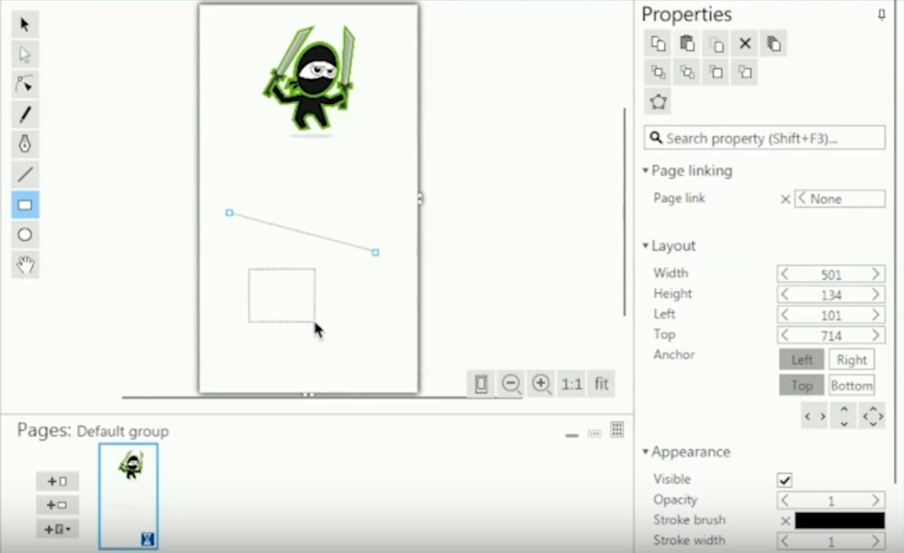 NinjaMock Software - Vector editing tools are also included in NinjaMock