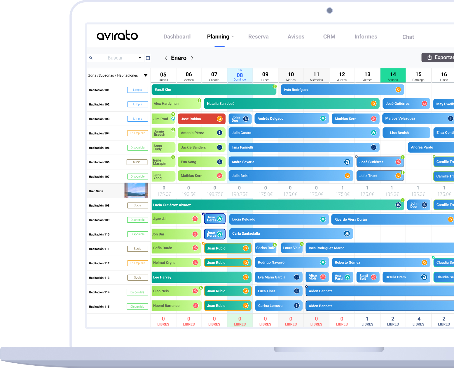 Avirato screenshot: Avirato calendar